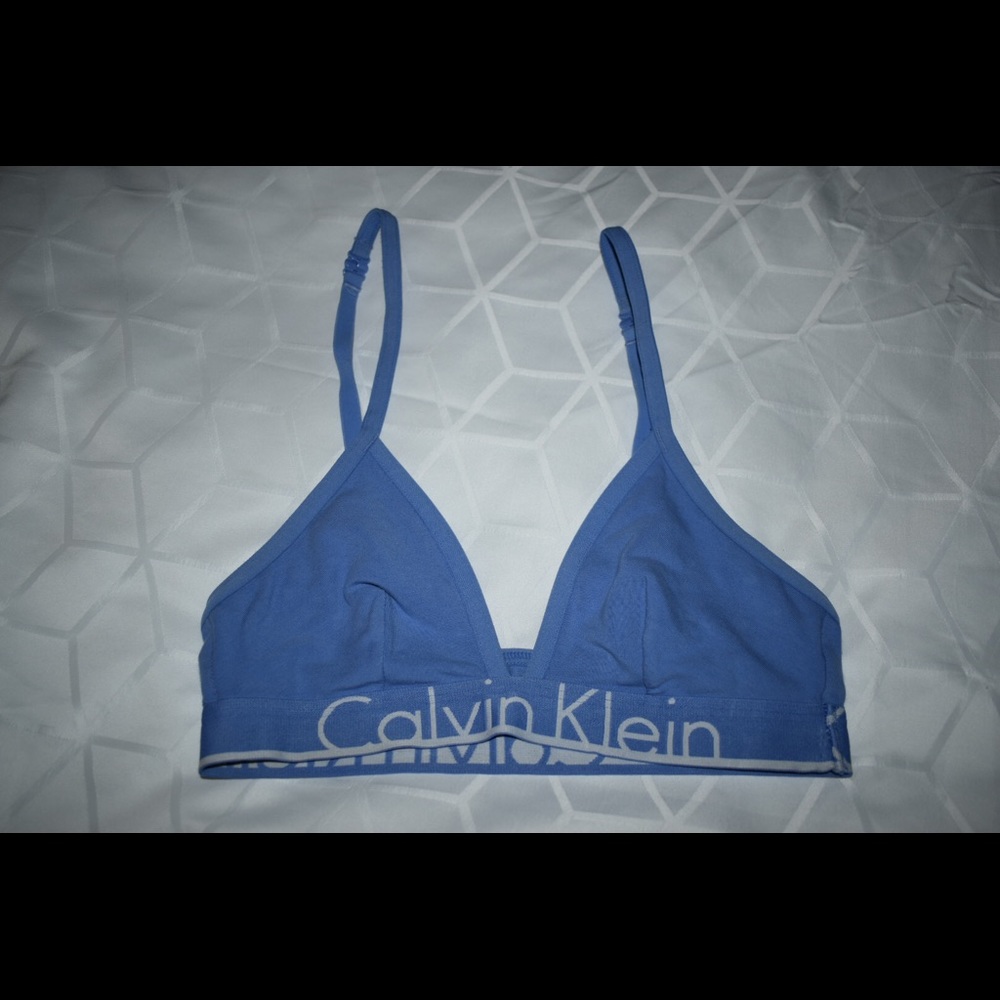 Calvin Klein Blue Logo Bralette Small Bra Bralette